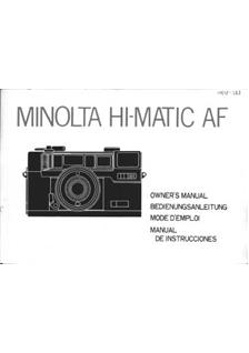 Minolta HiMatic AF manual. Camera Instructions.